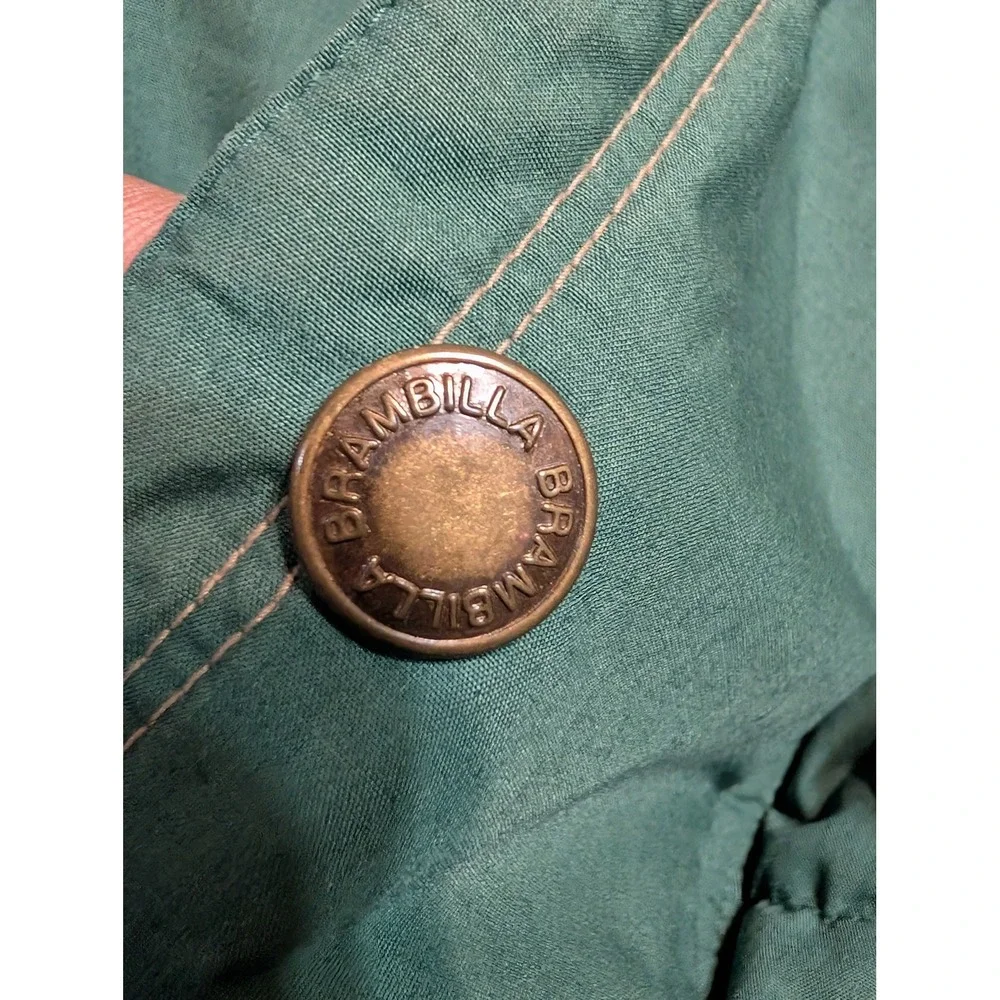 Brambilla Vintage Reversible Down Puffer Jacket Red Teal Green Hooded Mens M‎